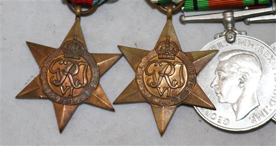 A WWII group of six medals, awarded to Captain A.S. Chrystal, Royal Ordnance Corps,